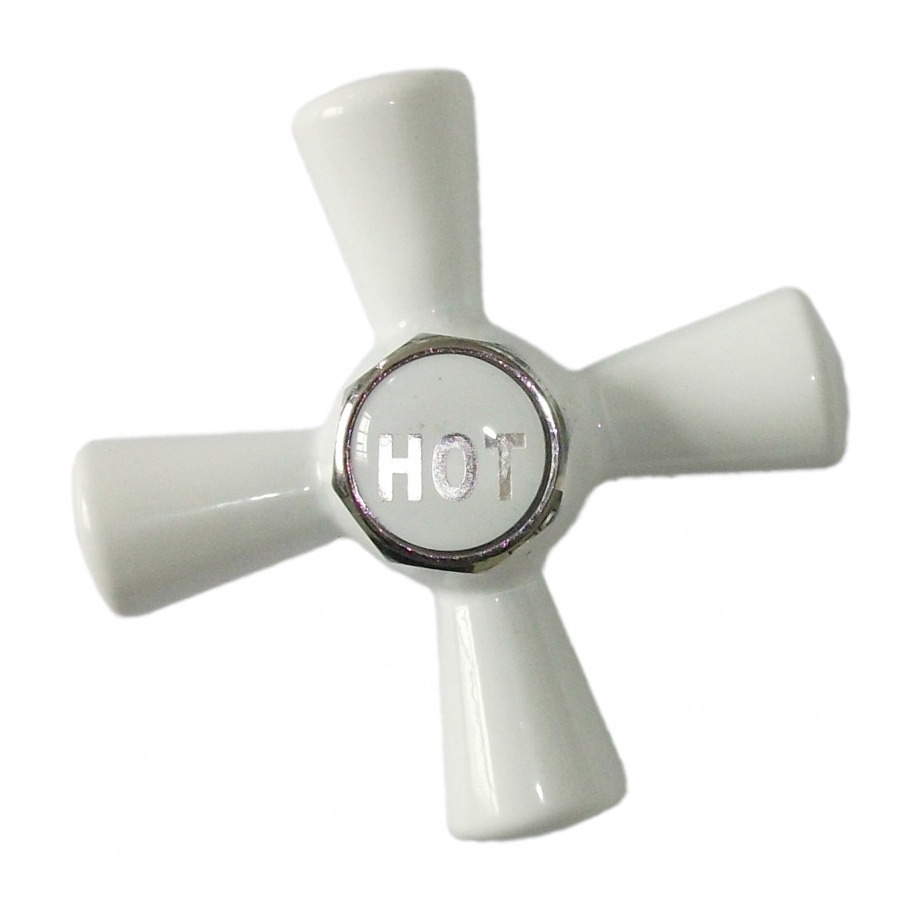 White Easy Clean Cross Handle Tap - Shaw & Mason